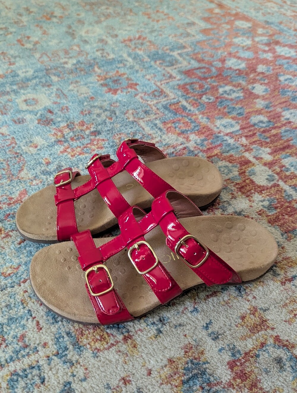 Vionic Women's 6 Misa Slip On Slides Comfort Sandals 3 Buckle Straps